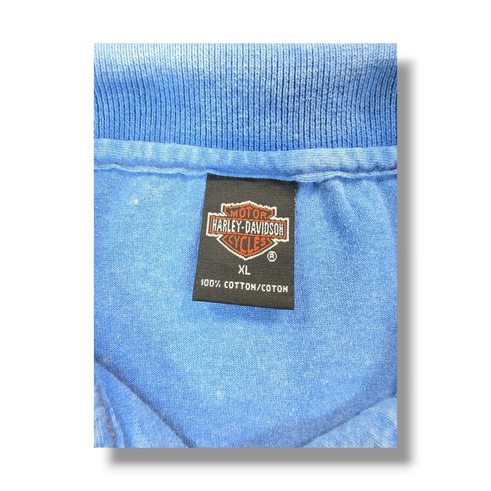 Vintage HARLEY DAVIDSON Embroidered Blue Polo Shirt Men's XL USA Made - Picture 7 of 8